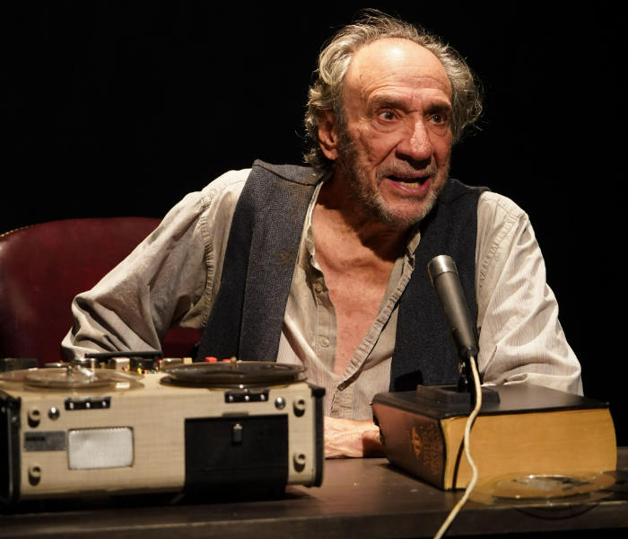 F. Murray Abraham in Krapp's Last Tape, part of Irish Rep's Beckett Briefs, which starts streaming on Sunday. Photo by Carol Rosegg.