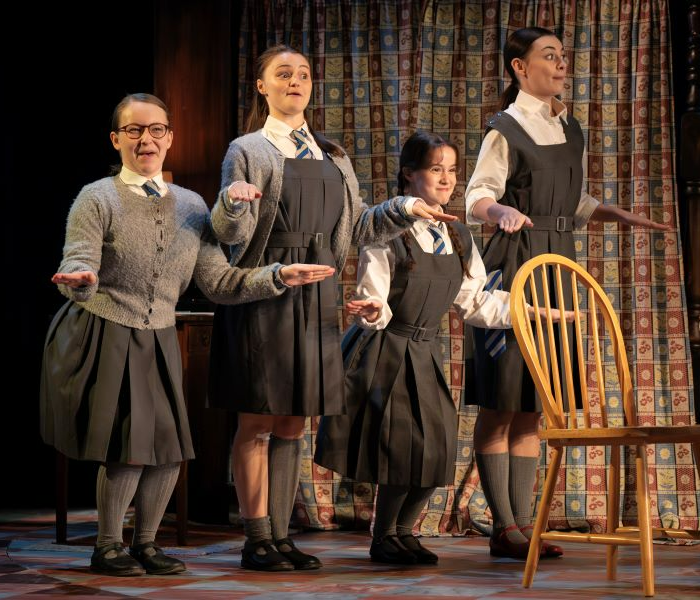 Nicola Turner, Nancy Allsop, Sophia Ally and Lara McDonnell in The Hills of California on Broadway. Photo by Joan Marcus.