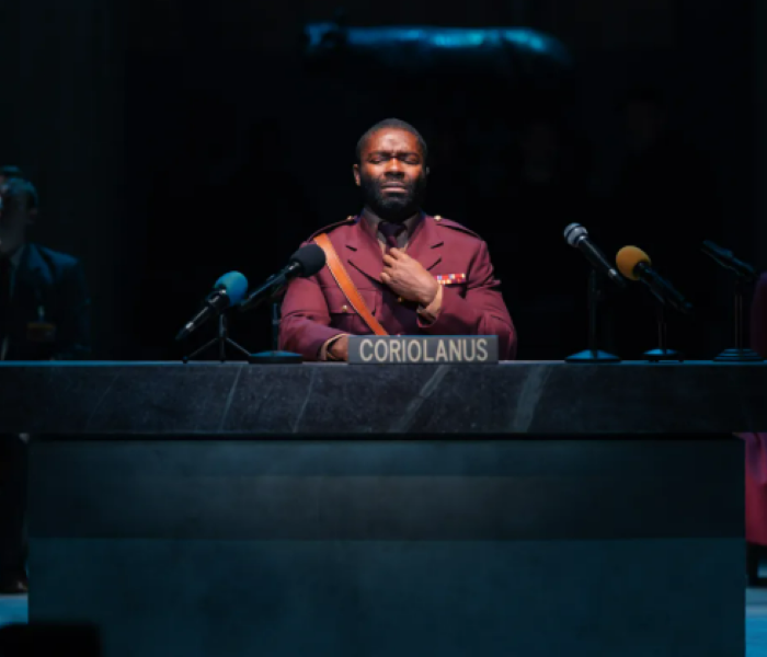 David Oyelowo in Coriolanus, which is streaming courtesy of National Theatre at Home. Photo by Misan Harriman.