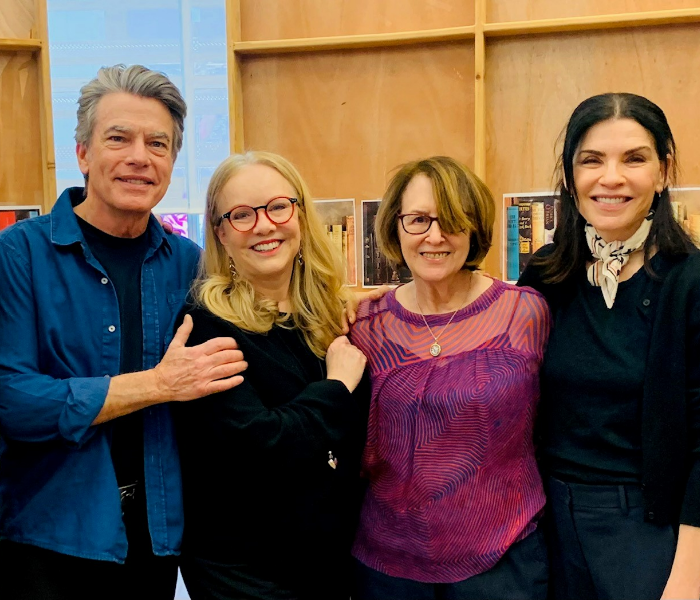 Director Susan Stroman and writer Delia Ephron, flanked by Left on Tenth stars Peter Gallagher and Julianna Margulies. Photo by Leah Hofmann