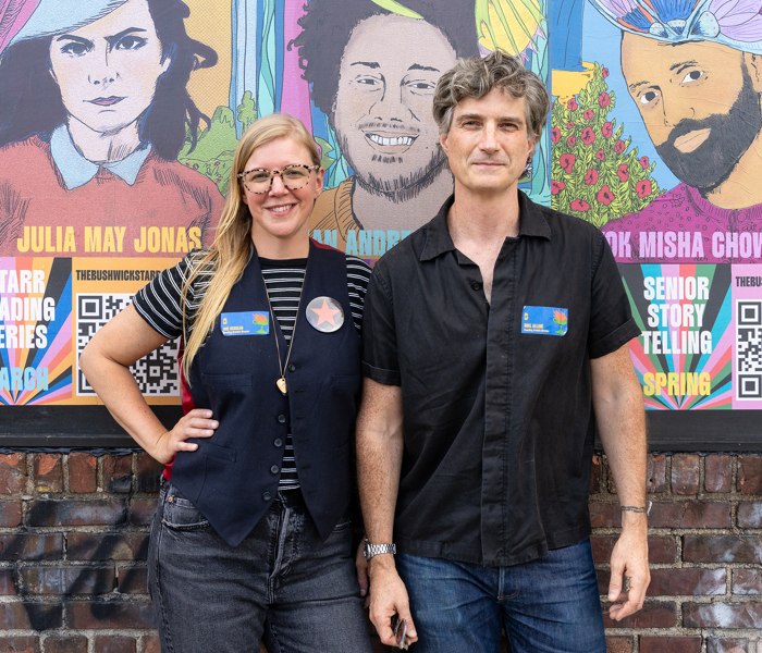 The Bushwick Starr cofounders Sue Kessler and Noel Allain outside their new theatre. Photo courtesy of the theatre.